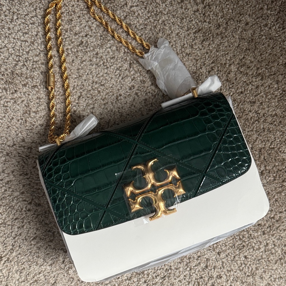 Tory Burch Green and Gold Shoulder Bag